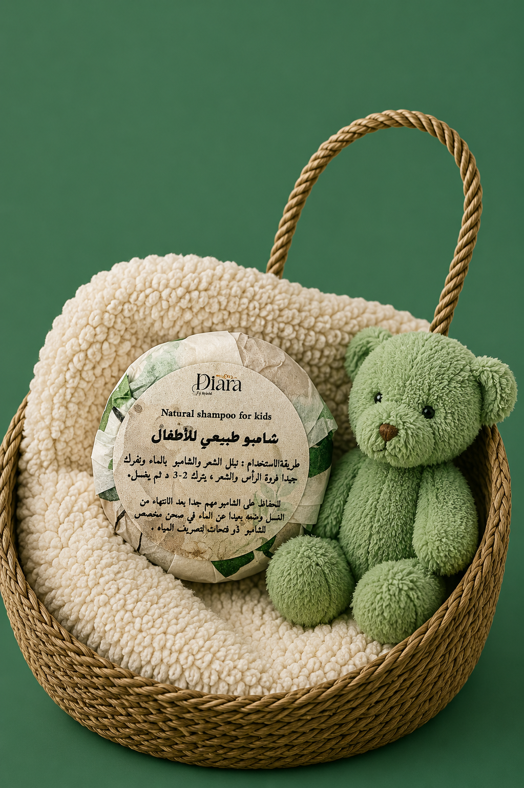 Solid natural baby shampoo